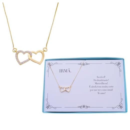 Colar Feminino Ouro 18k Folheado Irmã Presente Aniversário Natal Garantia