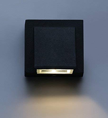 FILLISKA Metal LED Indoor/Outdoor UP Down Wall Light Warm White, IP-65 Rainproof & Shockproof Alluminium Body (MattBlack-059 Down)