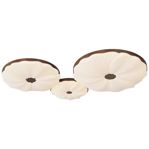 USMJQVZ Lámpara de Techo de Montaje Empotrado de 38.5 Pulgadas con Control Remoto, lámpara de Techo Regulable 3CCT 3 Pantallas Redondas 126W 3000K-600K Luces de Techo LED Ajustables