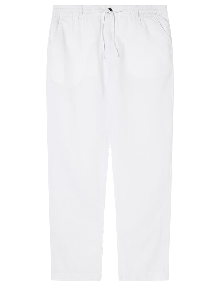 SPRINGFIELD Chino Basic Linen Pants for Men, Standard White, S