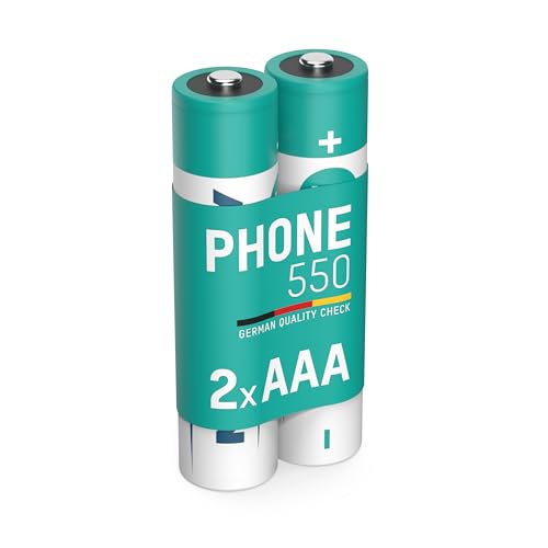 ANSMANN Akku AAA Micro 550 mAh 1,2V NiMH für Schnurlostelefon 2 Stück - Wiederaufladbare Batterien mit geringer Selbsten...
