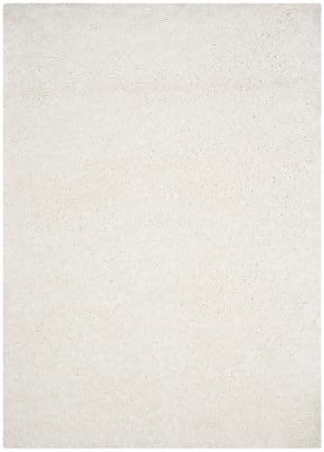 SAFAVIEH Polar Shag Collection Area Rug - 5'1' x 7'6', White, Solid Glam Design, Non-Shedding & Easy Care, 3-inch Thick Ideal for High Traffic Areas in Living Room, Bedroom (PSG800B)
