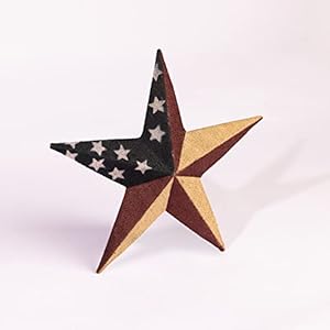 Cwi gifts metal and burlap patriotic barn star 18 american flag hanging star farmhouse wall decor 1  urban country home decor