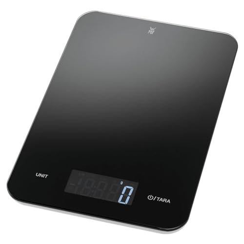 WMF Digitale Küchenwaage schwarz 23 x 15 x 2 cm, Backwaage, Haushaltswaage, Küchenwaage digital, Sicherheitsglas, grammgenau, Tara-Funktion, 5kg Maximalgewicht, schwarz WMF Digitale Küchenwaage schwarz 23 x 15 x 2 cm, Backwaage, Haushaltswaage, Küchenwaage digital, Sicherheitsglas, grammgenau, Tara-Funktion, 5kg Maximalgewicht, schwarz