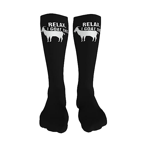 Relax I Goat This Knee High Socks For Women Long Tube Socks Athletic Compression Socks Unisex High Socks Girls3