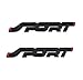 Pair Set Sport Logo Emblem Badge Sticker Car 3D Trunk Fender Accessories (Black Red)
