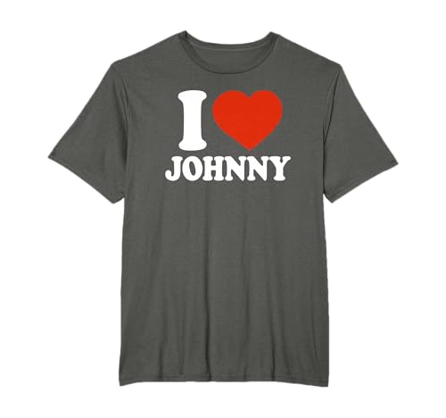 I Love Johnny, I Heart Johnny, Cœur Rouge de Saint Valentin T-Shirt