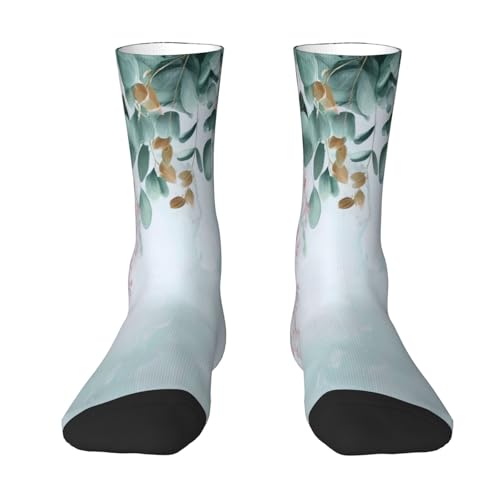 Glilade Calcetines deportivos divertidos y acogedores para hombre, calcetines deportivos suaves para mujer, calcetines casuales para regalo, hojas, Flores de mármol abstracto, Altoa única