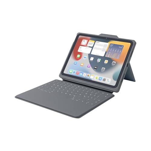 B2Bworkplace Smart Connector Tastatur-Hülle mit kompatibel mit Apple iPad 11" (2025) & iPad 10,9" (2022) - Spritzwassergeschützt, Standfuß, Stifthalter, iPad OS Hot-Keys