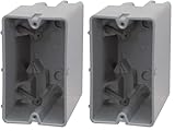 Southwire MSB22+ 1 Gang Device Box (22.5/Cu) with Depth Adjustable, Heavy Duty 42lb, Gray (Pack of 2)