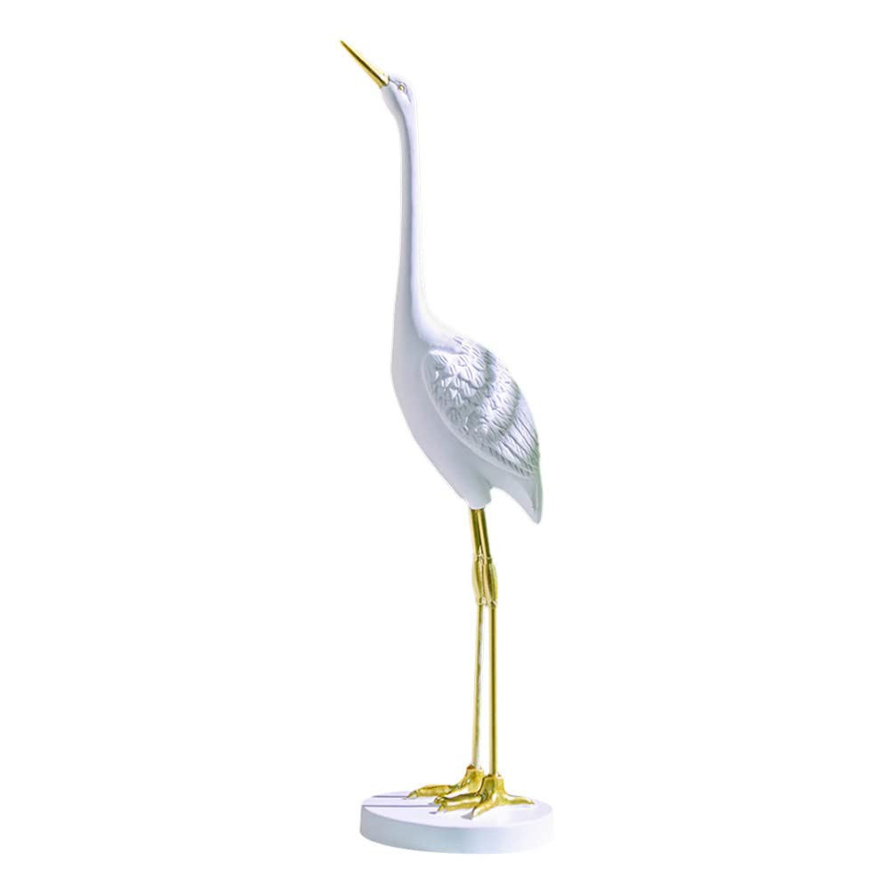 Milisten 1pc Garden Crane Statues Resin Crane Figurines Heron Sculptures Bird Statues Lawn Ornaments Decorative Yard Statue for Backyard Pond Patio Porch Outside C