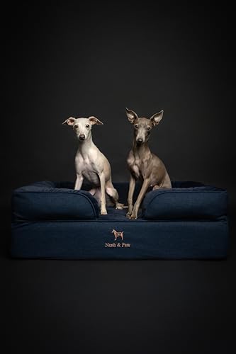 Image of NOAH & PAW Large Dog Bed, 35x25x11 Inch, Orthopedic Dog Beds, Eggshell Memory Foam Infused with Cooling Gel, Inner Cover, Water Resistant, Machine Washable (Denim Sofa Collection)