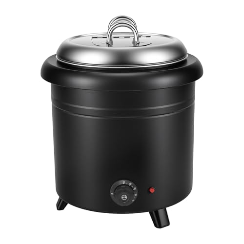 QUIOTUIR Marmite à Soupe Électrique 13 litres Température Réglage avec Cuve Amovible en Acier Inoxydable et Couvercle Chauffe-soupe pour Plats en Sauce,...