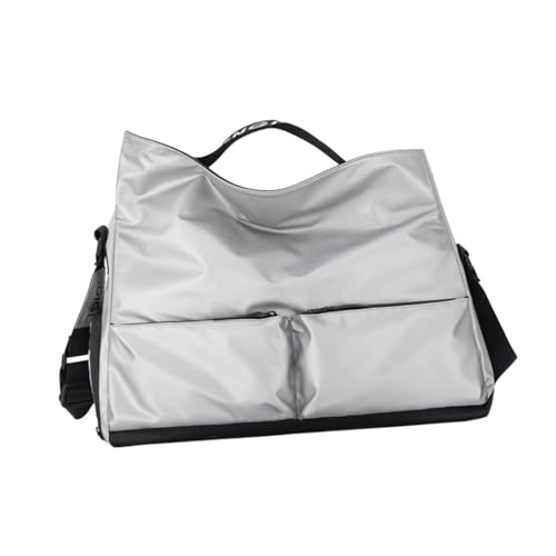 Yiju Gym Bag Handbag Large Capacity for Women Men Travel Duffle Bag Crossbody for Swimming Workout Fitness Traveling Dance, Silver
