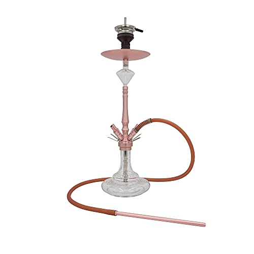 DIAMOND HOOKAH Premium Medium Aluminium RPO3A Shisha Set + 4 x Schlauchset, Wasserpfeife Shisha Edel Komplettset mit 4 Anschlüssen. 18/8