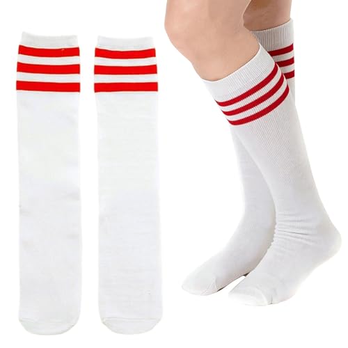 BDGYCK calcetines hasta la rodilla, Calcetines Altos Niños, a rayas para mujer, elásticos de algodón de tubo alto, Cosplay Casual Sobre Medias hasta la Rodilla para Uniforme y Deporte