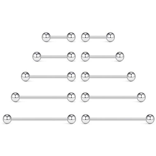 NewkeepsR 20G Short Thin Bridge Piericng Nipple Straight Barbell Jewelry