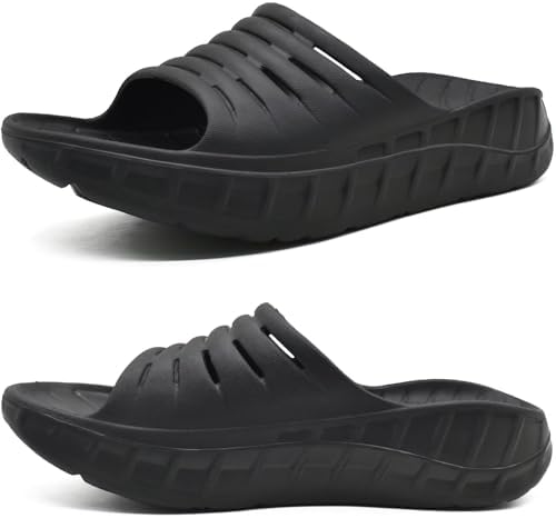 KuaiLu Mens Recovery Sandals Orthotic Thick Cushion Open Toe Sport Slides With Comfortable Plantar Fasciitis Arch Support, Reduces Stress on Feet, Joints & Back Post-Exercise KuaiLu Mens Recovery Sandals Orthotic Thick Cushion Open Toe Sport Slides With Comfortable Plantar Fasciitis Arch Support, Reduces Stress on Feet, Joints & Back Post-Exercise