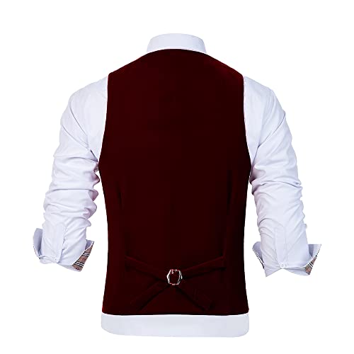 Men's Slim Fit Dress Suit Vest Velvet Blazer Wedding Waistcoat for Men4