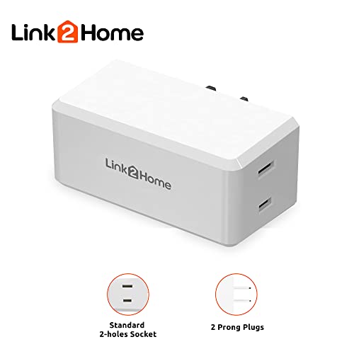 Link2Home Wireless Remote Control Outlet Light Switch, 100 ft range, Compact Side Plug. Switch ON/OFF Household Appliances. FCC CSA Certified, White (1 Outlet, 1 Remote).