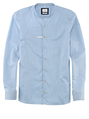 OLYMP Herren Freizeithemd Langarm Level Five Smart Casual,Fischgrat,Body fit,Stehkragen,bleu 11,XL Cover