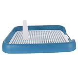 EPIGEIST Hundetoilette aus Kunststoff mit Gitter Haustiertoilette für Innenbereich Rutschfestes Zugtöpfchen für Kleine und Große Hunde Ergonomisches Säulendesign