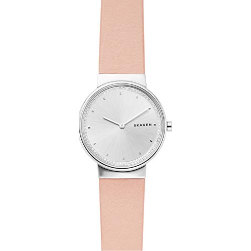 Skagen Damen Analog Quarz Uhr mit Leder Armband SKW2753