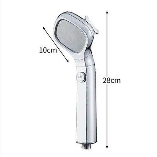 Pommeau de douche pressurisé en argent chromé avec 4 jets réglables haute pression - 4