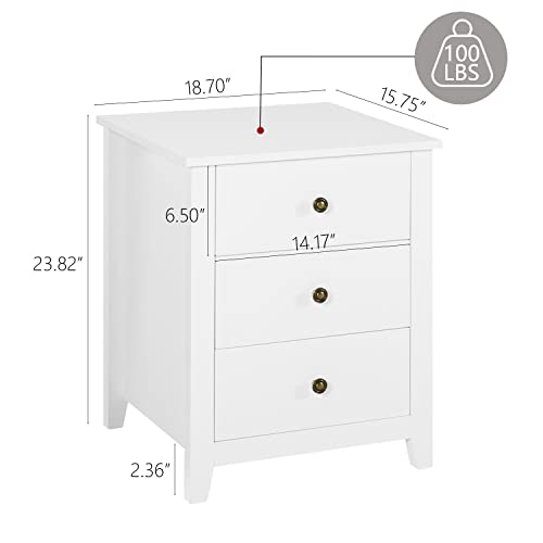 Vikiullf DRESSER AND NIGHTSTANDS Sets - 3 Pieces Modern Bedroom Set, White Wooden 7 Drawer Dresser And 3 Drawer Nightstands thumb #7