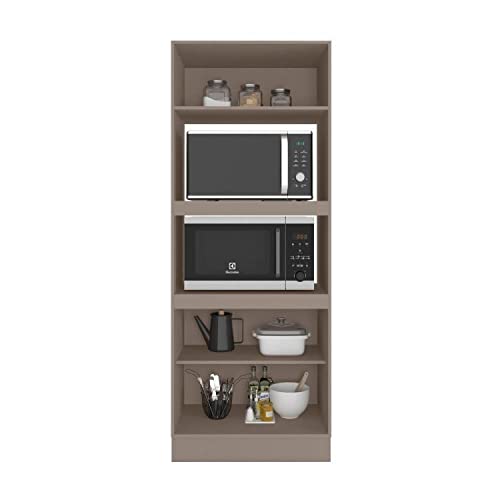 Cozinha Completa 6 Peças 15 Portas 2 Gavetas com Paneleiro Unna Espresso Móveis