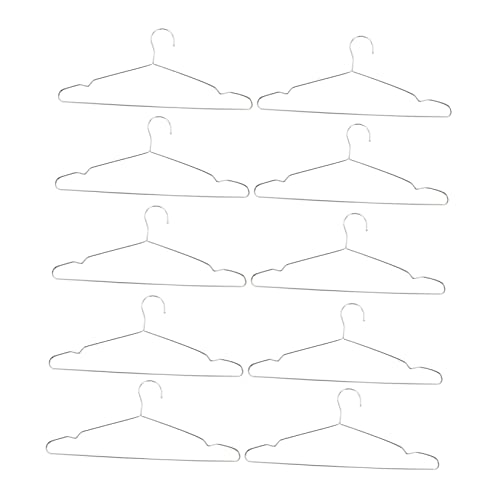 Happyyami 10Pcs Stainless Steel Hangers Clothes Storage Hooks for Wardrobe Heavy Duty Suit Hangers for Drying and Organizing Clothing Elegant Finish