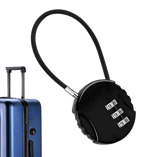 Candado de combinación de cuadrante – Candado de seguridad circular compacto, código de 3 dígitos reiniciable, de acero endurecido, candados de viaje sin llave | Candados para mochila