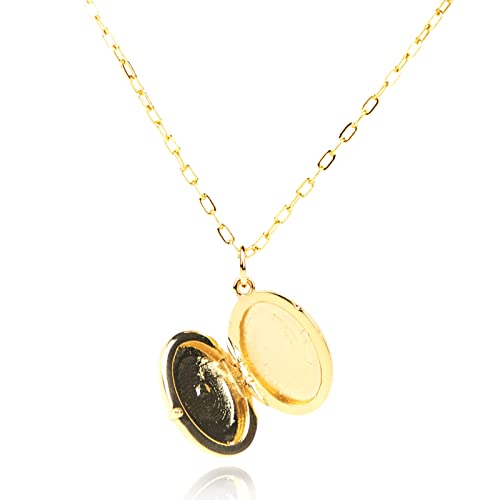 Simply Jewelry Women's Gold Oval Locket Pendant Necklace -16-18" #TOP1