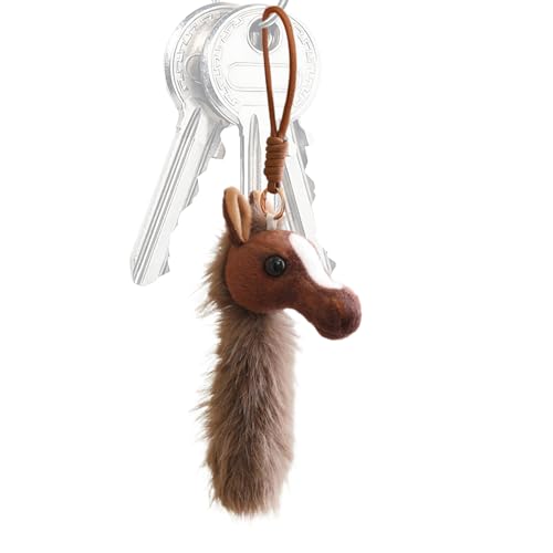Genérico Dije En Forma De Caballo | Colgante de Cabeza de Caballo | Llavero De Animal De Peluche - Para Mujeres y Niños, para Bolso, Cartera, Mochila, como Decoración para Hogar, Escuela y