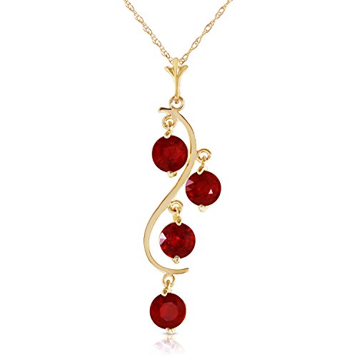 Galaxy Gold GG 14k Solid Yellow Gold 2 ct Ruby - Rubies Drop Dream Catcher Pendant Necklace (16)