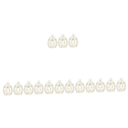 Happyyami 5 Juegos Comedero para Pájaros Jaula De Pájaros Manos Bird Feeder Alimentador De Pájaros Comedero Pajaros Exterior Comedero Al Aire Libre Alimentador De Sebo Golden 3 Piezas * 5