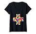 Femme Hôpital de la Croix médicale Jigsaw Puzzle Autisme T-Shirt avec Col en V