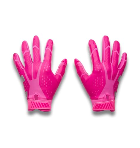 Under Armour Boys' Youth Blur Football Gloves, 694 Pink, YSM