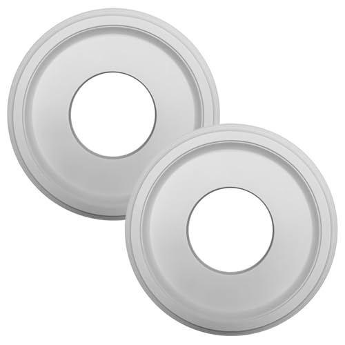 Ceiling Medallion, 2Pcs 10 OD X 4 ID Inch PU Ceiling Light Cover, Easy to Install Cover Plate for Home Office Hotel
