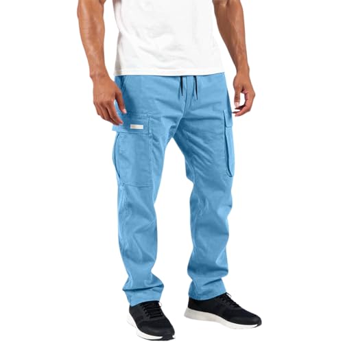 Cargo Joggers Men Elastic Waist Drawstring Mens Pants Trousers with Pockets Cargo Sweatpants4