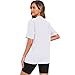 Womens Oversized Cotton T Shirts Crewneck Short Sleeve Tops Heavyweight Casual Loose Fit Drop Shoulder Fashion Tees White