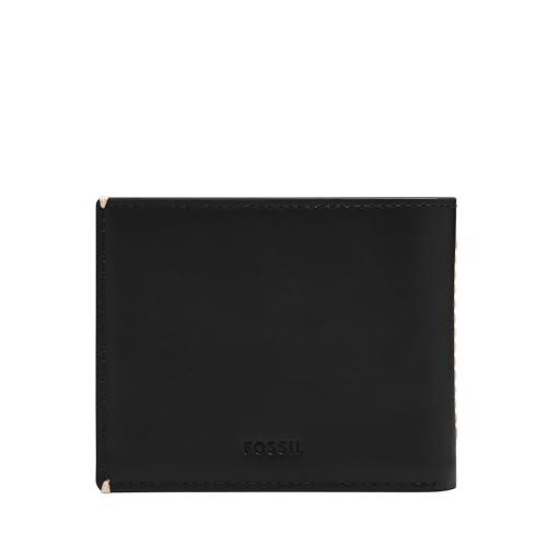 Image of Fossil Men's Wallet, Westover Leather Bifold Flip ID Wallet for Men, Black