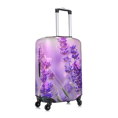 Lavender Flower Printed Luggage Cover Elastic, Washable, Universal Fit 18-32 Inch Travel Suitcase Cover Easy To Identify3