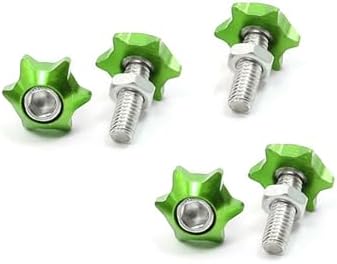 Cars Vehicles License Plate Bolts Screws Decor Green Silver Tone 5 Pcs Replace Parts image 3