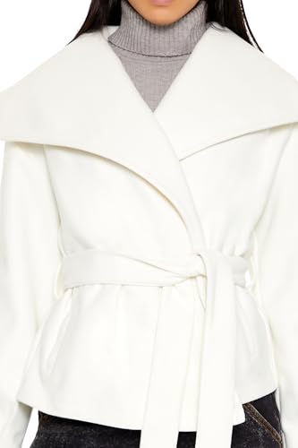 Forever 21 Women's Brushed Tie-Waist Wrap Coat3