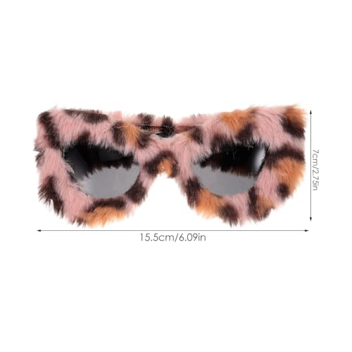 BESTOYARD 90s Plush Leopard Cat Eye Sunglasses for Women Cute Furry Fashion Sunglasses Party Favors UV Protection Trendy Women Glasses2