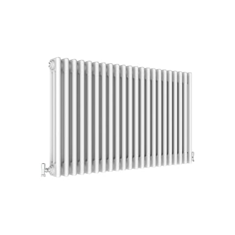 Traditional 3 Column Central Heating Radiator Horizontal Rads Cast Iron Style White 600x1010mm Cover