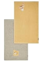 Sterntaler Kinderhandtuch Doppelpack Giraffe & Löwe 50x30cm – Handtuch aus saugfähiger Baumwolle mit schönen Webkanten – Süße Applikationen für Babys und Kleinkinder, bunt