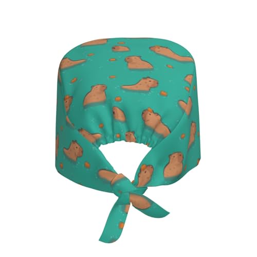 Image of Working Cap Scrub Cap with Sweatband Adjustable Unisex Women Tie Back Hat Nurse Surgical Caps