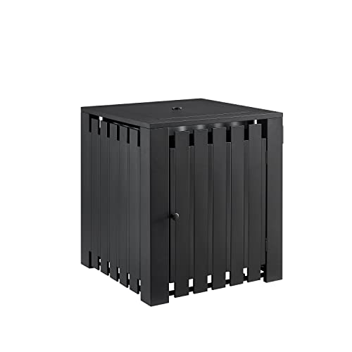 Volans 23.6In Gas Fire Pit Table, 40,000 Btu Steel Propane Fire Pits With Tabletop Lid, Hideaway Tank Holder, Ul Certified Fire Table With Adjustable Flame For Outdoor, Patio, Backyard, Party, Black #TOP6